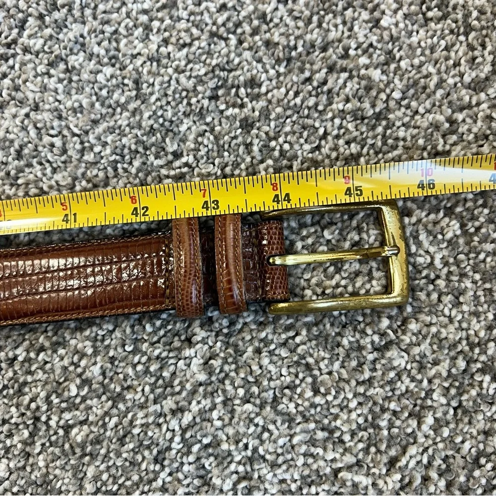 Trafalgar Brown Embossed Italian Calfskin‎ Leather Belt Solid Brass Buckle, 38
